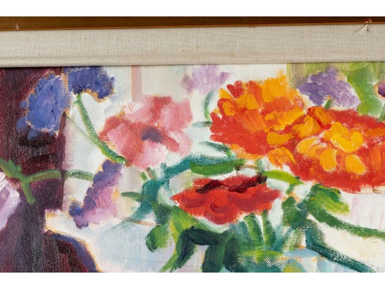 Hannah Cole Buie  (American, B. 1955) Dining Room Oil On Canvas Painting