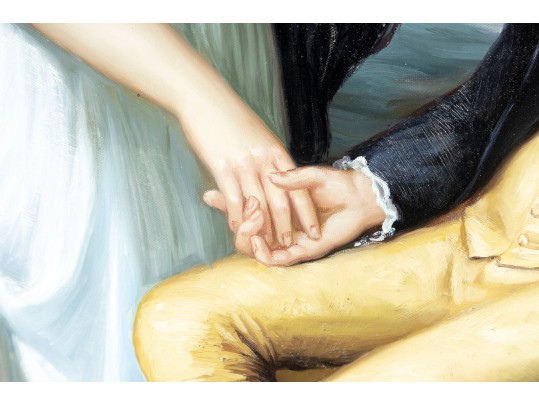 Oil On Canvas Reproduction Portrait Of Robert Stearne Tighe And His Wife