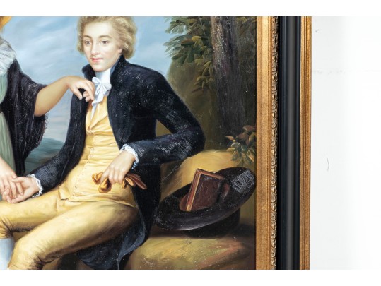 Oil On Canvas Reproduction Portrait Of Robert Stearne Tighe And His Wife