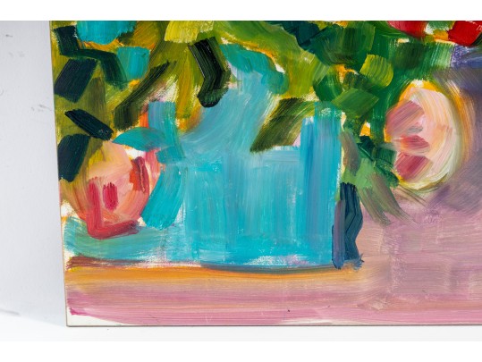 Hannah Cole Buie  (American, B. 1955) Oil On Board, Floral Still Life