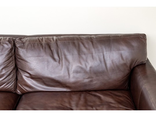 Crate & Barrel Leather Upholstered Sofa