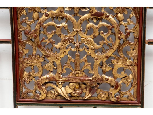 Huge Early 20th Century Chinese Giltwood Architectural Carved Panels