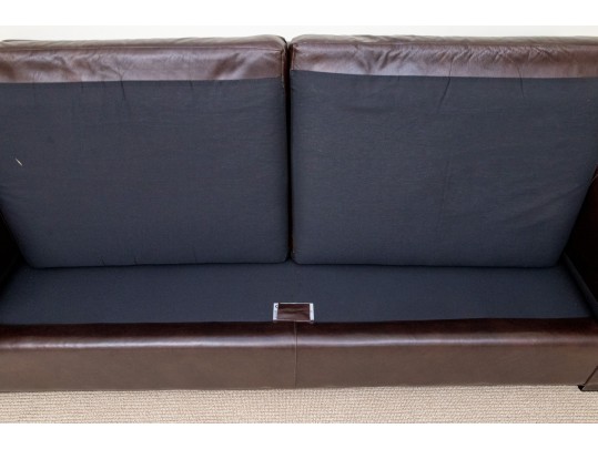 Crate & Barrel Leather Upholstered Sofa