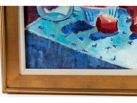 Hannah Cole Buie  (American, B. 1955) Dining Room Oil On Canvas Painting