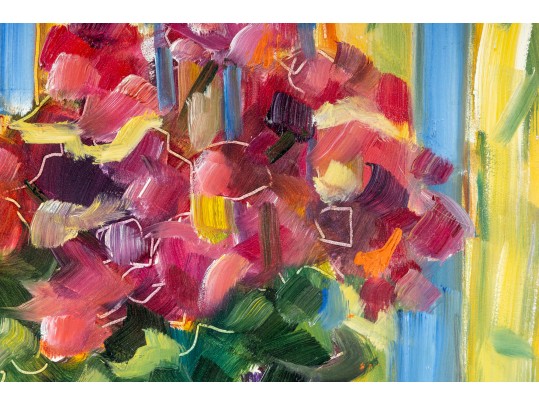 Hannah Cole Buie (American, B. 1955) Oil On Board, Floral Still Life