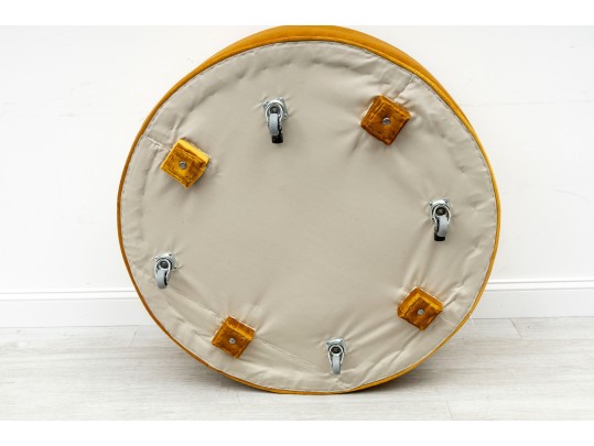 Glamorous Yellow Velvet Ottoman