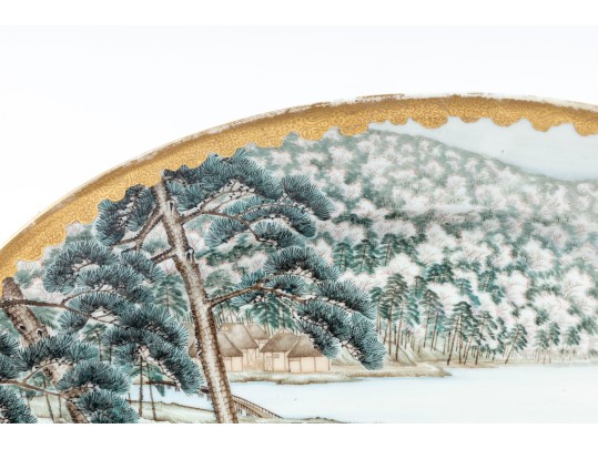 Fine Japanese Hand-Painted Porcelain Oval Platter