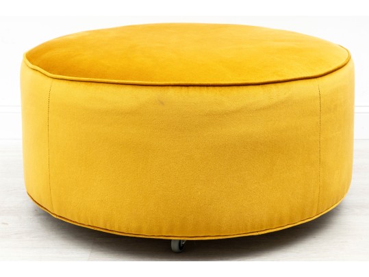 Glamorous Yellow Velvet Ottoman