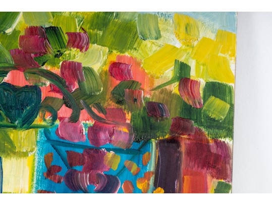 Hannah Cole Buie  (American, B. 1955) Oil On Board, Garden Gate