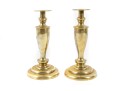 Vintage Bulbous Brass Column Candlestick Holders 