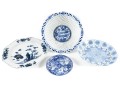 Four Vintage Asian Blue Willowware Lot