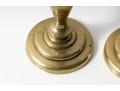 Vintage Bulbous Brass Column Candlestick Holders 