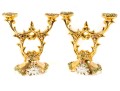 Pair Of Luxurious Capodimonte Italian Ceramic Candelabras