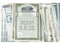 Antique Assorted Lot Of Hundreds Of Pennsylvania Railroad Common Stock Certificates