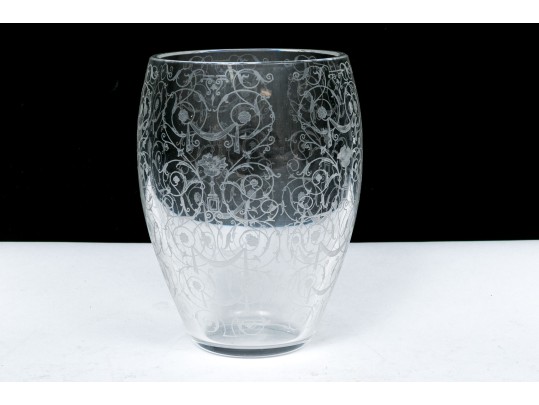 Baccarat Etched Crystal Vase