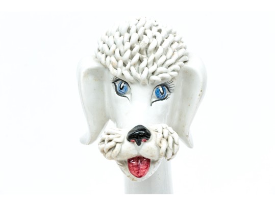 Adorable Large Mid Century Italian Majolica Poodle