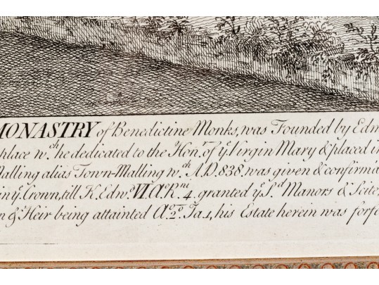 Set Of Three Gilt Framed Restrikes Of Mid 18th Century English Architectural Engravings