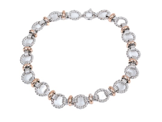 Sterling Silver Twist Link Bracelet