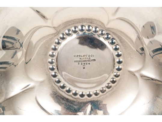 Tiffany & Co. Sterling Silver Striking Vintage Flower Motif Bon Bon Bowl, Circa 1941