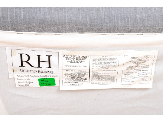 Chic Pair Of Restoration Hardware Gray Velvet Slipper Chairs