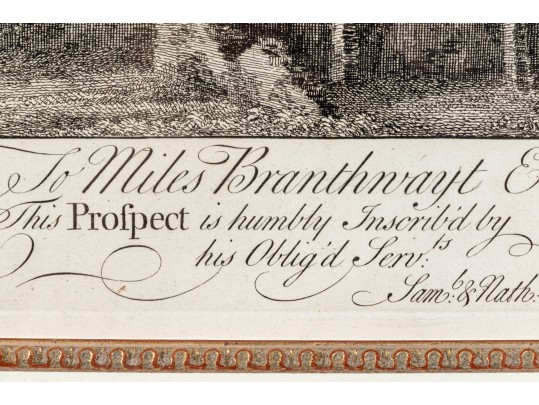 Set Of Three Gilt Framed Restrikes Of Mid 18th Century English Architectural Engravings