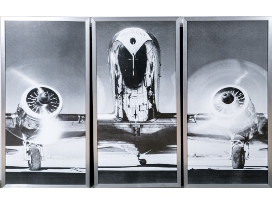 Restoration Hardware Tryptich, Set Of Three Decorative Airplane Prints