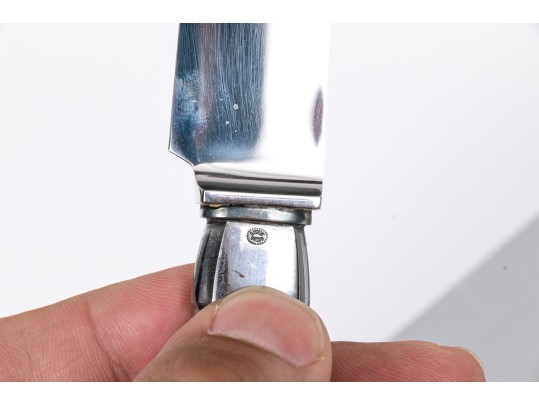 Geoerg Jensen Sterling Silver Mounted Carving Set- Large Scroll Saga 22