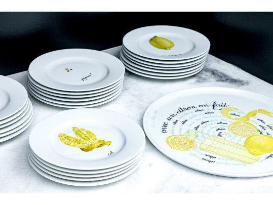 Fabulous 25 Piece French, Limoges Porcelain De Sologne Dishes