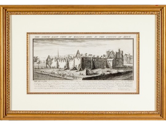 Set Of Three Gilt Framed Restrikes Of Mid 18th Century English Architectural Engravings