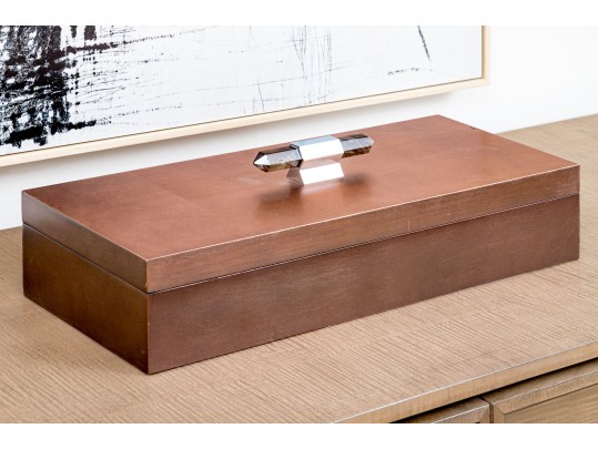 Quality Bronzed Jewelry Box With Quartz Handle