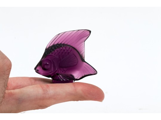 Group Of Three French, Lalique Small  Glass Angel Fish