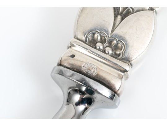 Georg Jensen Sterling Silver And Stainless Steel Fabulous Cactus Cheese Plane