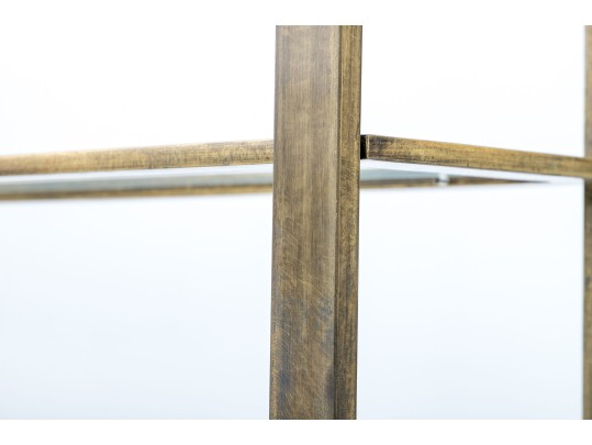 Vintage Mid-Century Modern Brass And Glass Display Etagere