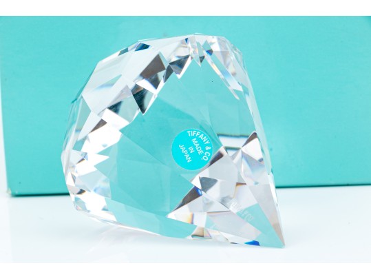 Tiffany & Co. Cut Crystal Paperweight, Boxed