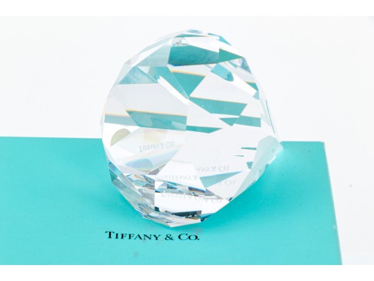 Tiffany & Co. Cut Crystal Paperweight, Boxed