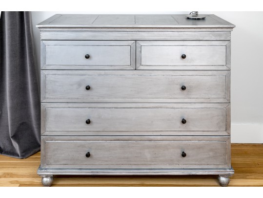 Chic Restoration Hardware Metallic Wrapped Dresser Chest
