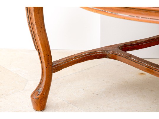 Classic Louis XV Style Fruitwood Fauteuil With Cane Seat And Seat Back