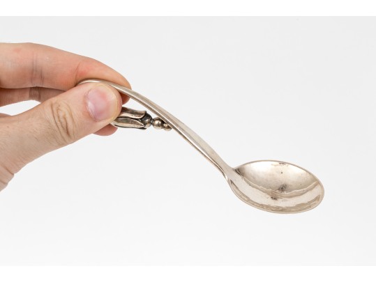 O. Mogensen Sterling Silver Beautiful Ornamental Spoon, 4 3/4