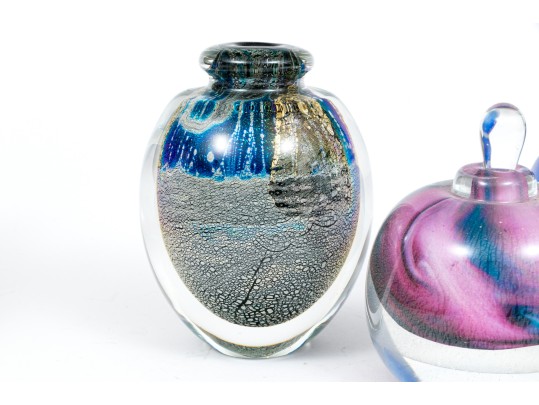 Three Art Glass Perfume Bottles