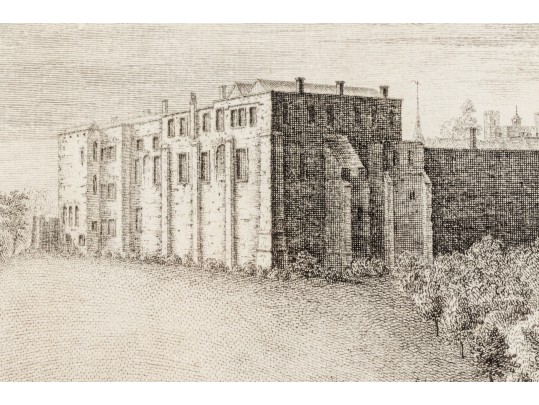 Set Of Three Gilt Framed Restrikes Of Mid 18th Century English Architectural Engravings