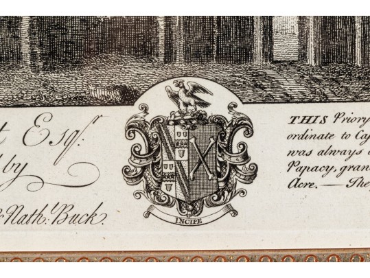 Set Of Three Gilt Framed Restrikes Of Mid 18th Century English Architectural Engravings