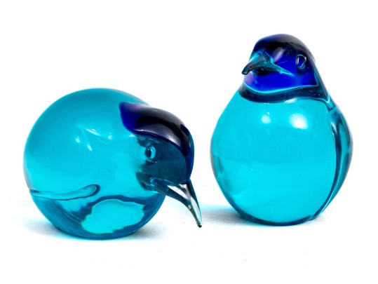 Attrib. Livio Seguso (Italy, B.1930) Pair Of Murano Glass Penguin Figures