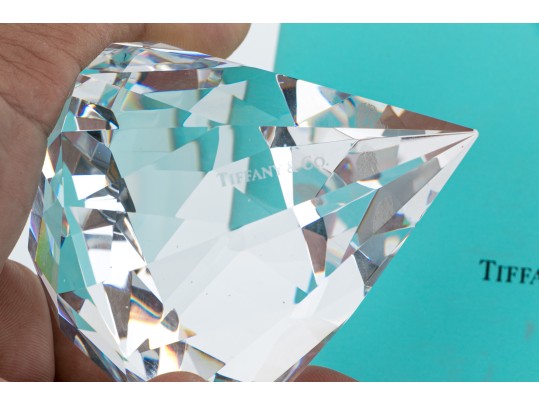 Tiffany & Co. Cut Crystal Paperweight, Boxed