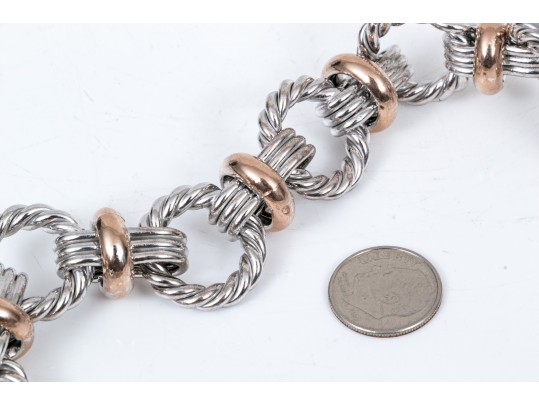 Sterling Silver Twist Link Bracelet