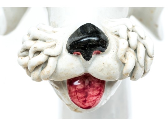 Adorable Large Mid Century Italian Majolica Poodle