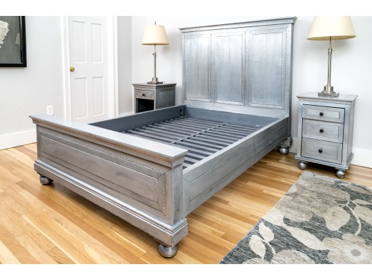 Chic Restoration Hardware Metal Wrapped Full Sized Bed Frame