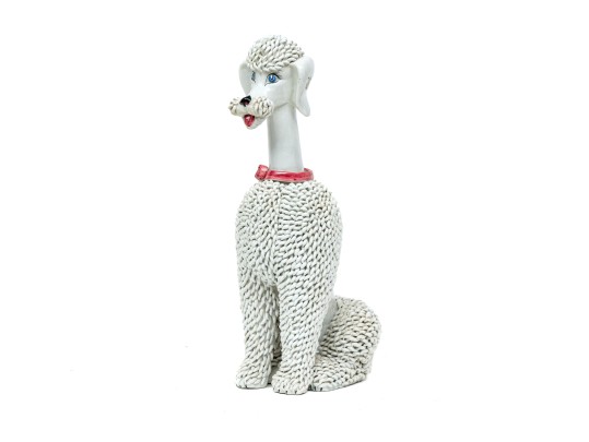Adorable Large Mid Century Italian Majolica Poodle