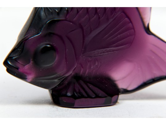 Group Of Three French, Lalique Small  Glass Angel Fish