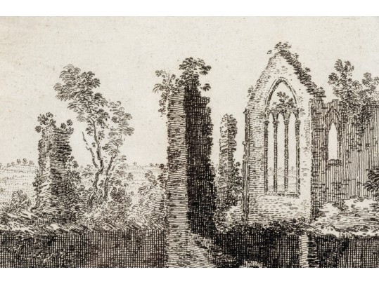 Set Of Three Gilt Framed Restrikes Of Mid 18th Century English Architectural Engravings