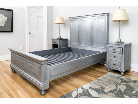 Chic Restoration Hardware Metal Wrapped Full Sized Bed Frame